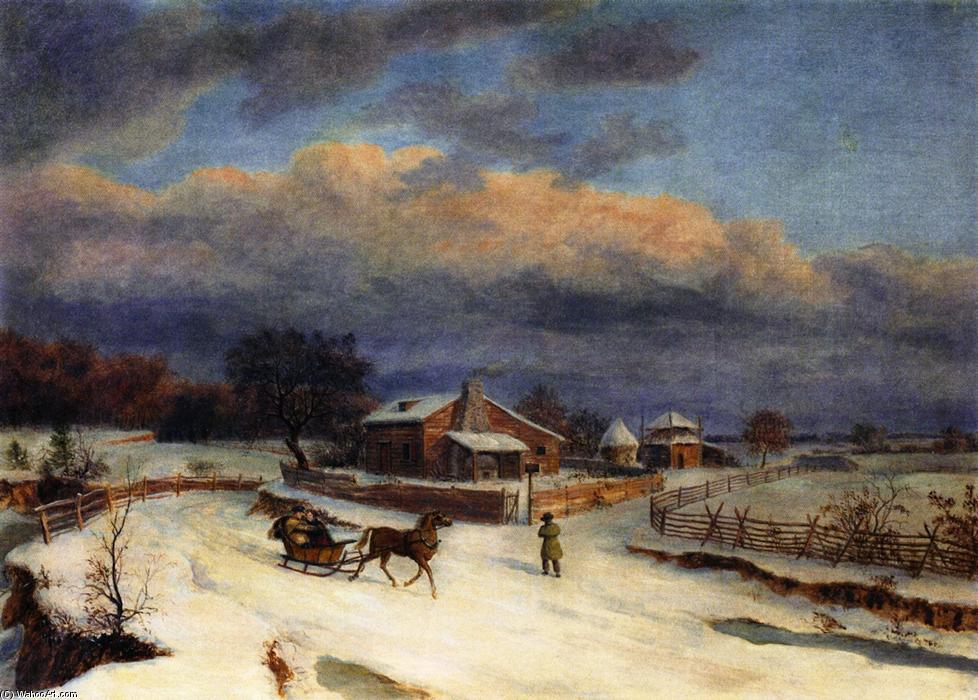 Wikioo.org - สารานุกรมวิจิตรศิลป์ - จิตรกรรม Thomas Birch - Kennett Square in Winter