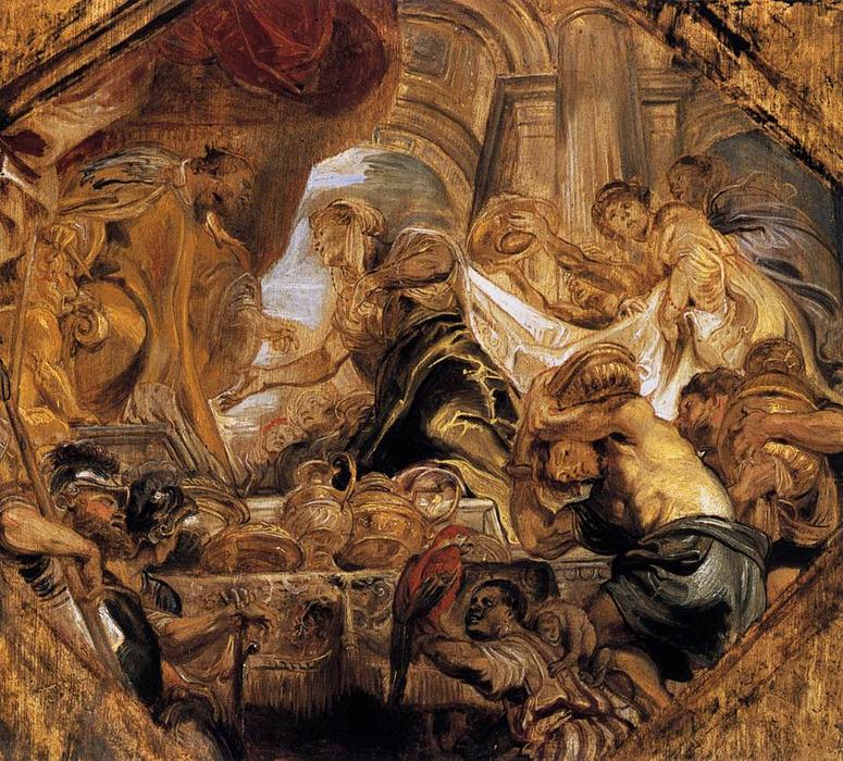 Wikoo.org - موسوعة الفنون الجميلة - اللوحة، العمل الفني Peter Paul Rubens - King Solomon and the Queen of Sheba