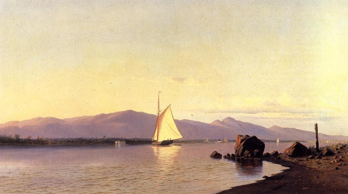 Wikioo.org - The Encyclopedia of Fine Arts - Painting, Artwork by Francis A Silva - Kingston Point, Hudson River
