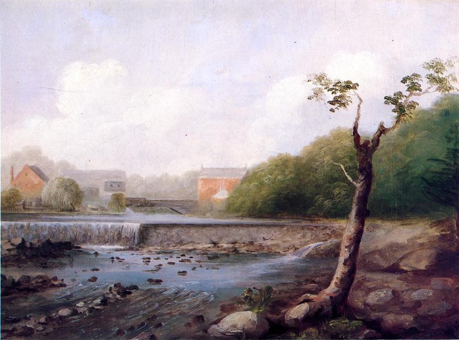 WikiOO.org - Encyclopedia of Fine Arts - Maalaus, taideteos George Henry Durrie - Kinney Town Dam, Seymour, Connecticut