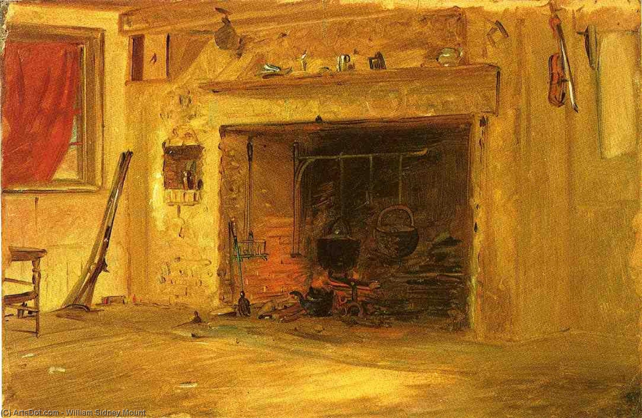 Wikioo.org - The Encyclopedia of Fine Arts - Painting, Artwork by William Sidney Mount - Kitchen in the Mount House, Stony Brook