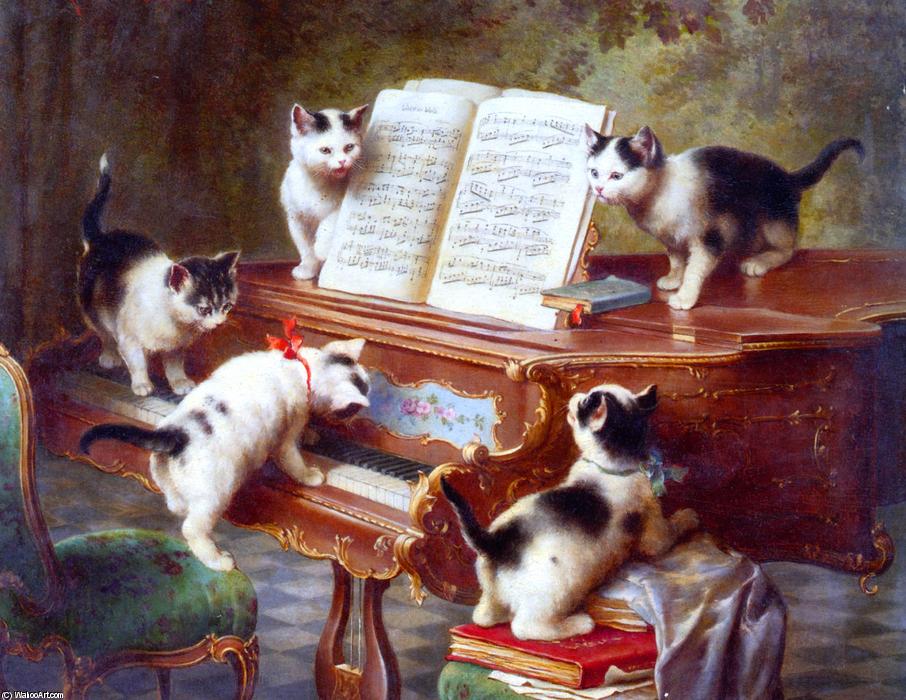 Wikioo.org – L'Encyclopédie des Beaux Arts - Peinture, Oeuvre de Carl Reichert - Les chatons Recital