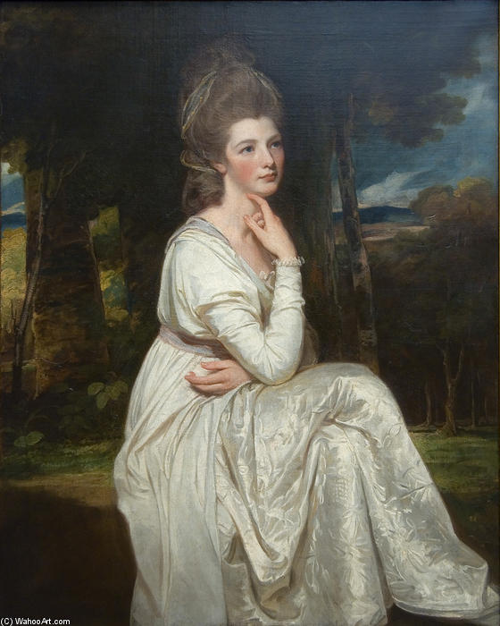 WikiOO.org - دایره المعارف هنرهای زیبا - نقاشی، آثار هنری George Romney - Lady Elizabeth Hamilton Countess of Derby