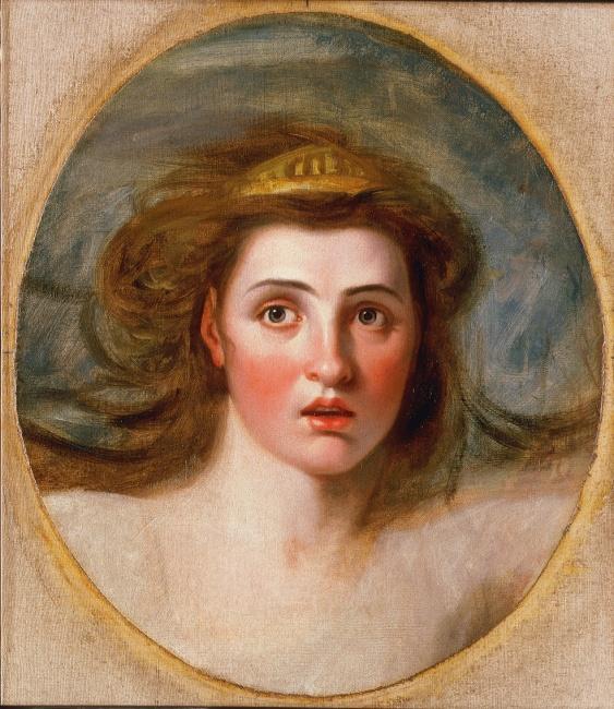WikiOO.org - Encyclopedia of Fine Arts - Maalaus, taideteos George Romney - Lady Emma Hamilton as Cassandra