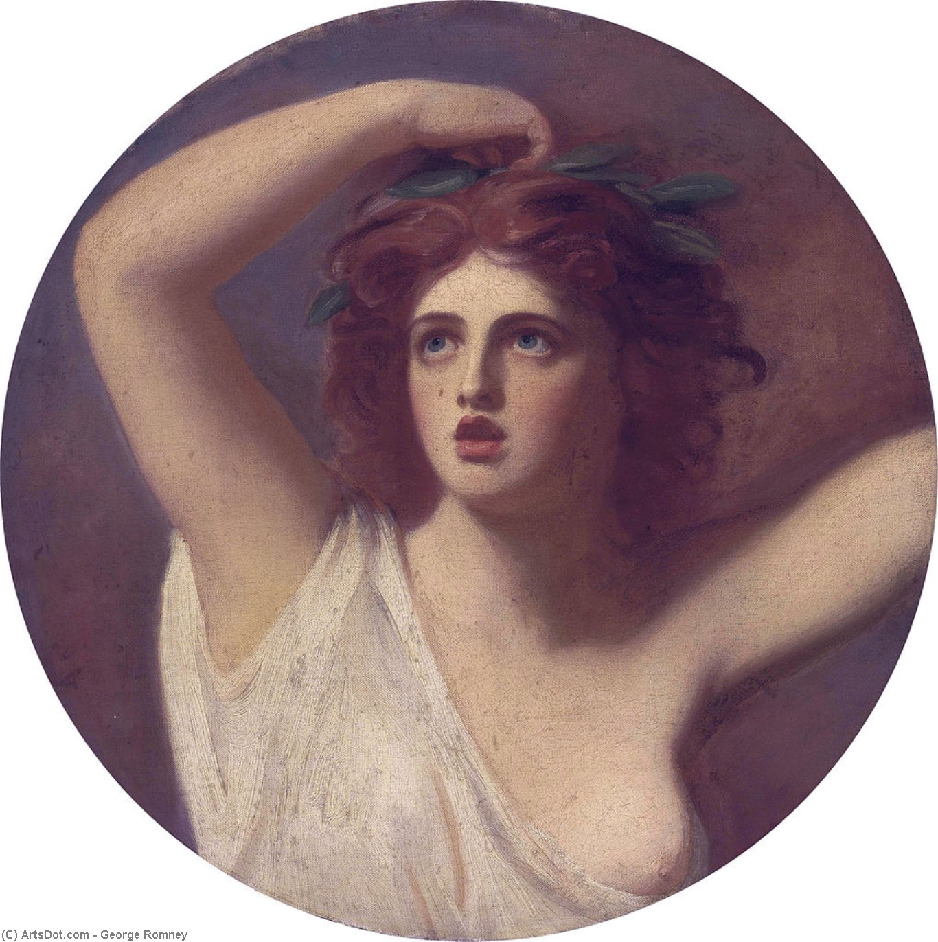 WikiOO.org - Enciclopédia das Belas Artes - Pintura, Arte por George Romney - Lady Emma Hamilton, as Cassandra