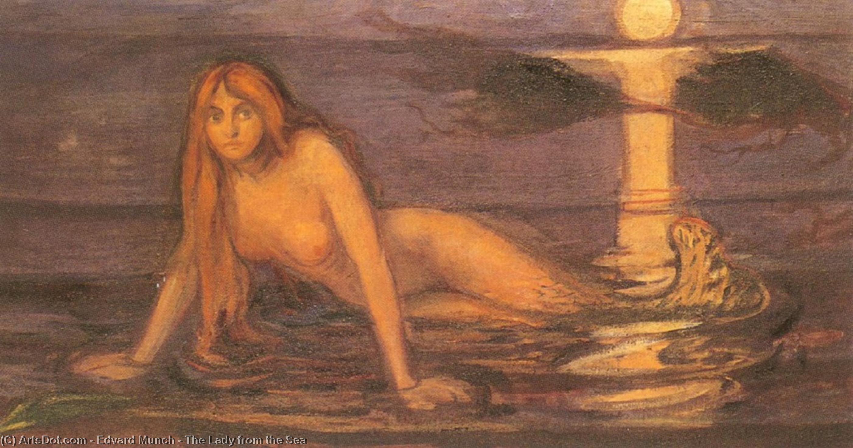 Wikoo.org - موسوعة الفنون الجميلة - اللوحة، العمل الفني Edvard Munch - The Lady from the Sea