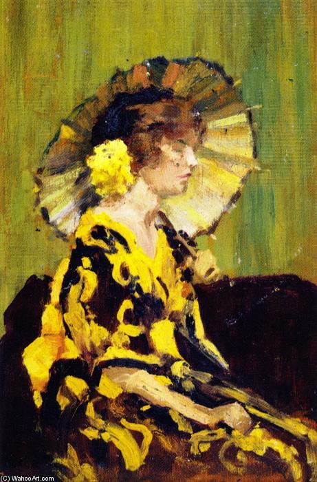 Wikioo.org – La Enciclopedia de las Bellas Artes - Pintura, Obras de arte de William Brymner - Señora que sostiene un parasol