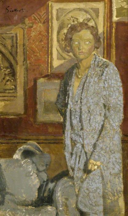 Wikioo.org - The Encyclopedia of Fine Arts - Painting, Artwork by Walter Richard Sickert - Lady in Blue (also known as Lady Berwick)