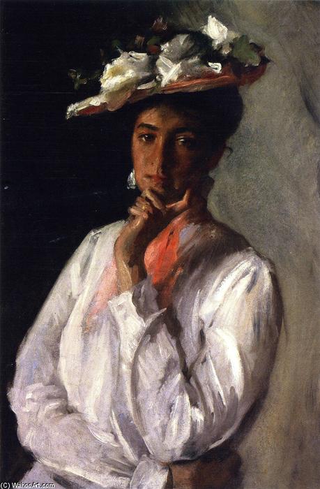 Wikioo.org - The Encyclopedia of Fine Arts - Painting, Artwork by William Merritt Chase - Lady in White