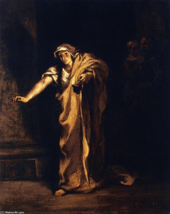 WikiOO.org – 美術百科全書 - 繪畫，作品 Eugène Delacroix - 麦克白夫人梦游