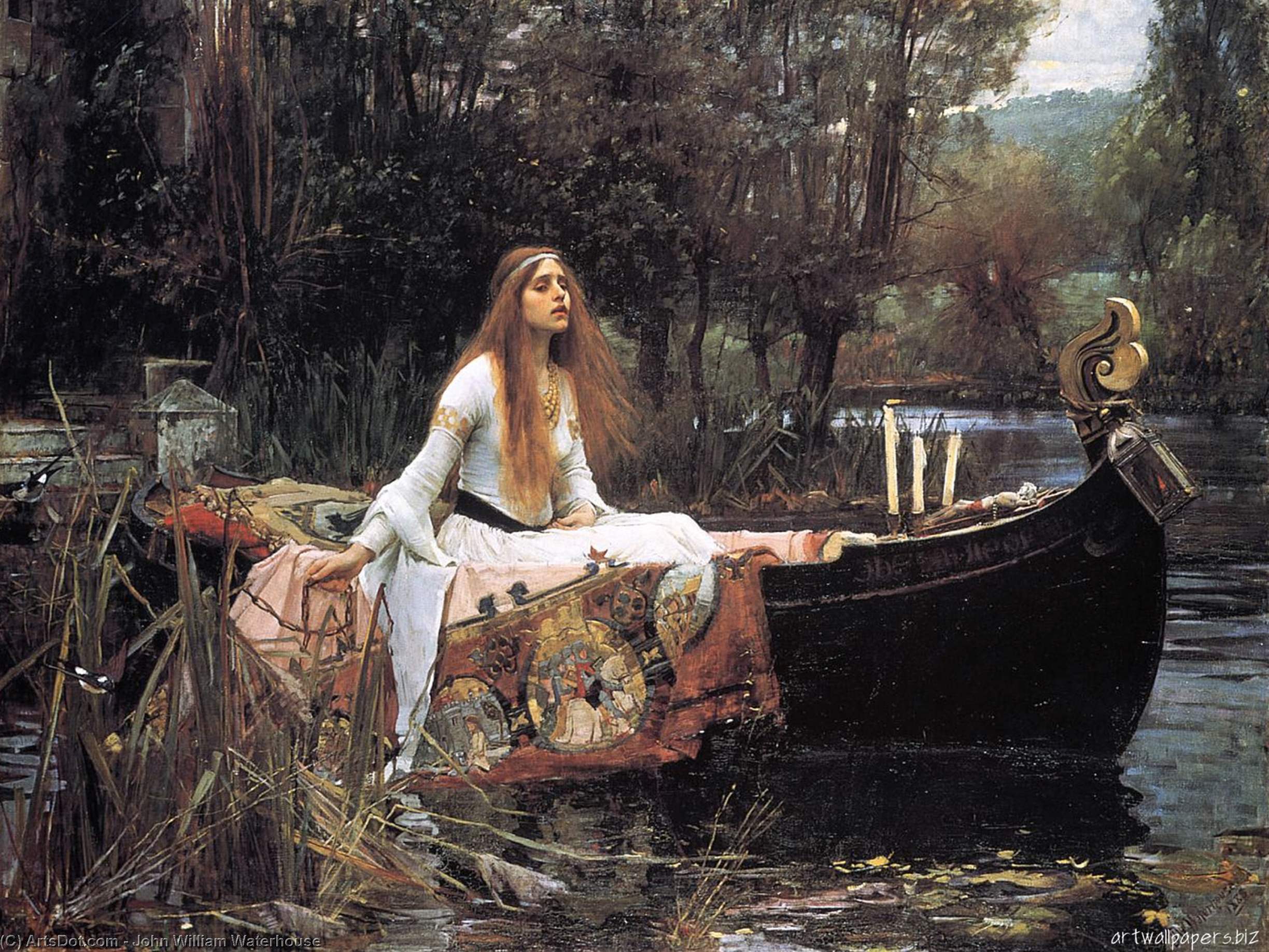 Wikioo.org - The Encyclopedia of Fine Arts - Painting, Artwork by John William Waterhouse - The Lady of Shalott