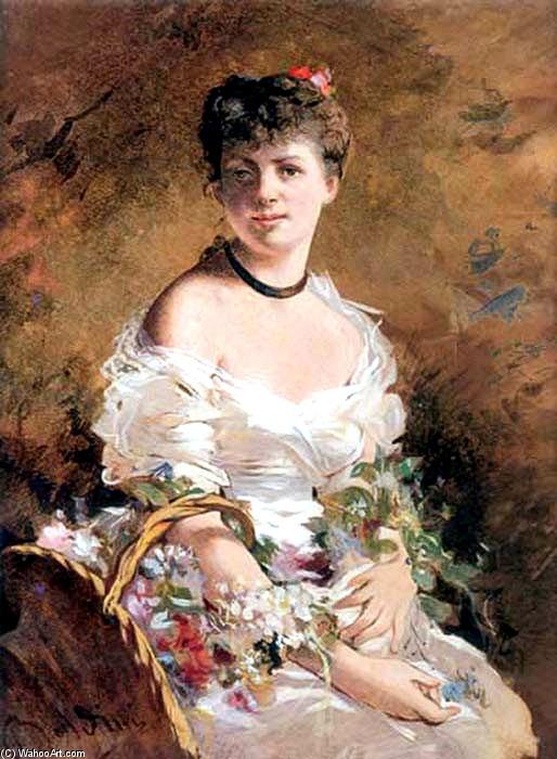 Wikioo.org - The Encyclopedia of Fine Arts - Painting, Artwork by Giovanni Boldini - Lady with Flowers