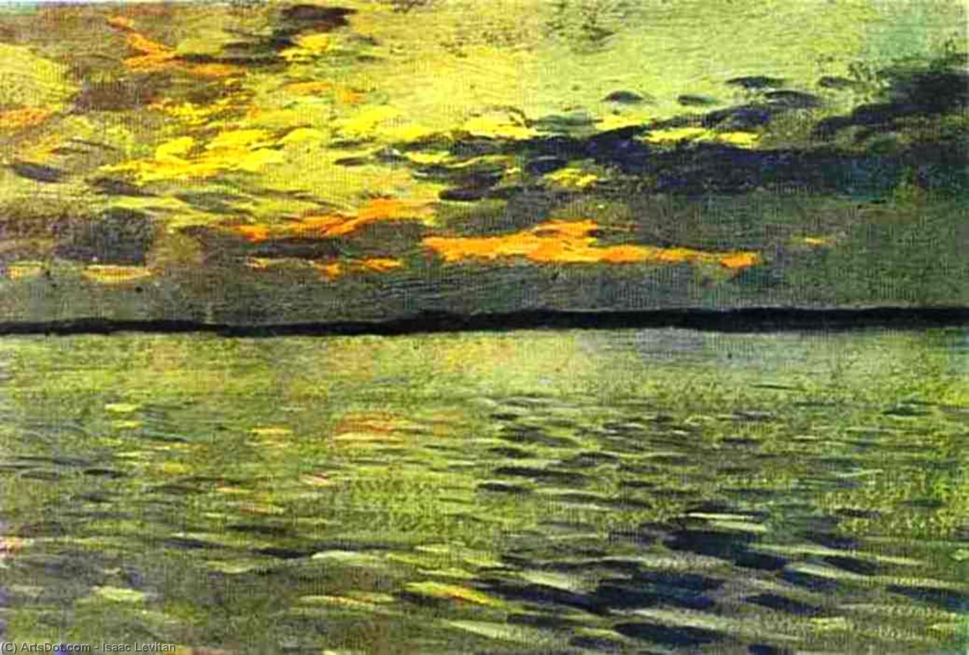 WikiOO.org - Enciklopedija dailės - Tapyba, meno kuriniai Isaak Ilyich Levitan - The Lake. Eventide