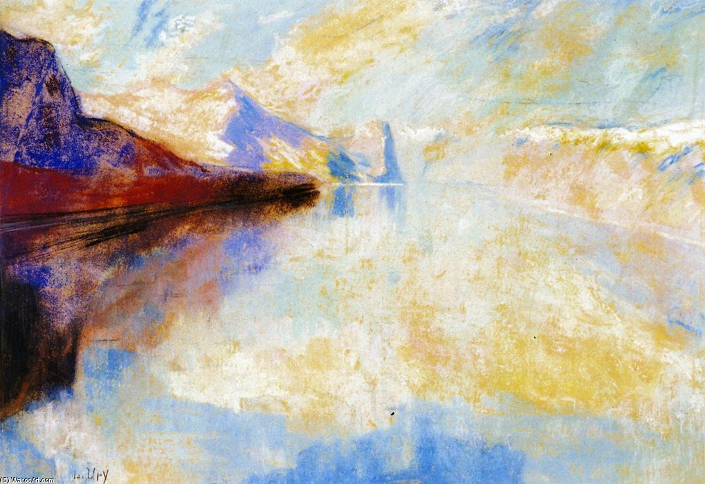 WikiOO.org - Encyclopedia of Fine Arts - Lukisan, Artwork Lesser Ury - Lake Garda Motif