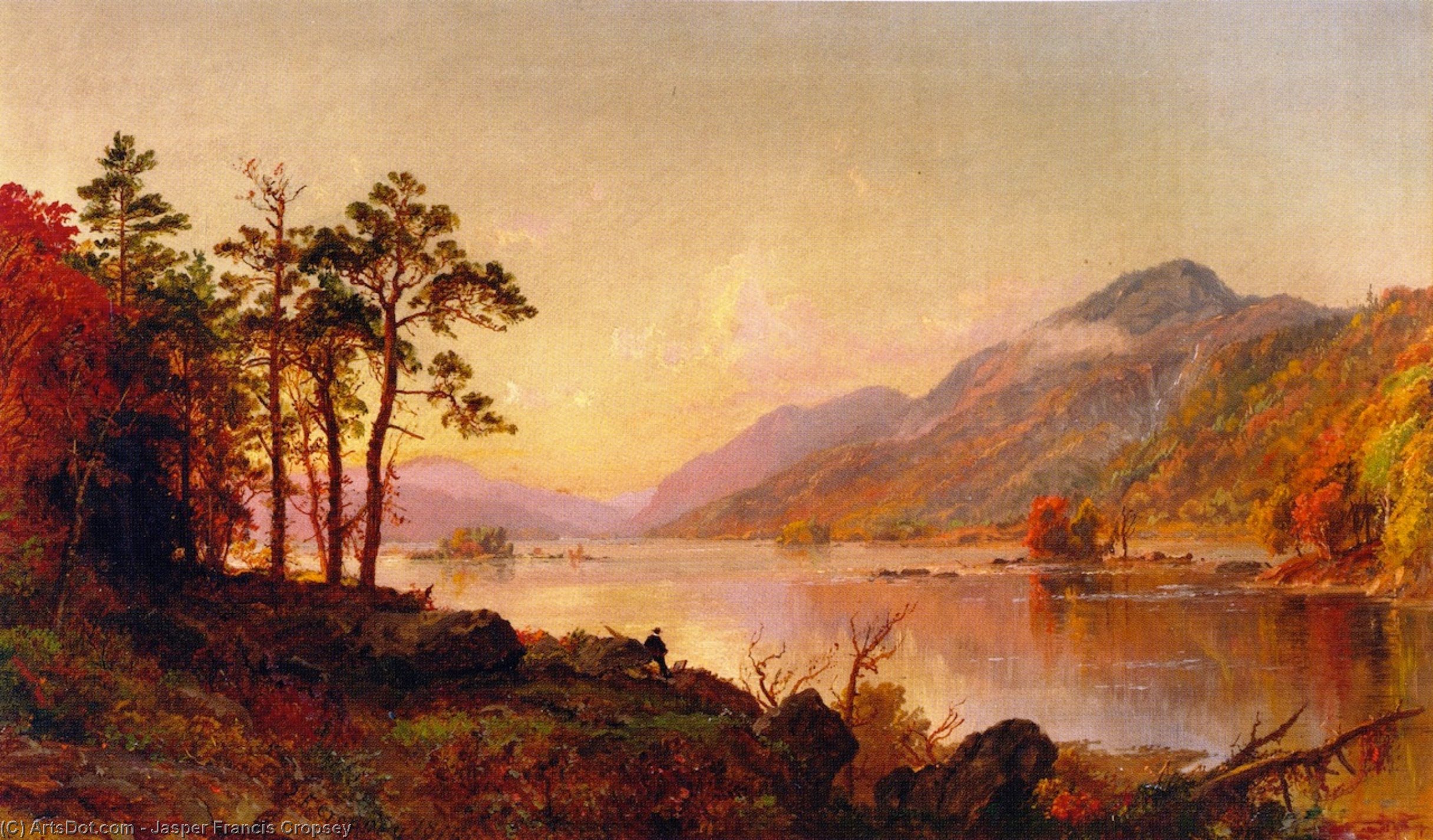 WikiOO.org - Encyclopedia of Fine Arts - Lukisan, Artwork Jasper Francis Cropsey - Lake George