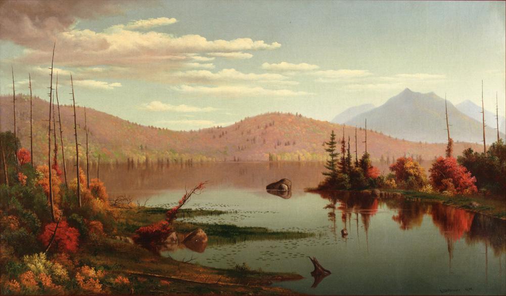WikiOO.org - Encyclopedia of Fine Arts - Lukisan, Artwork Levi Wells Prentice - A Lake in the Mountains