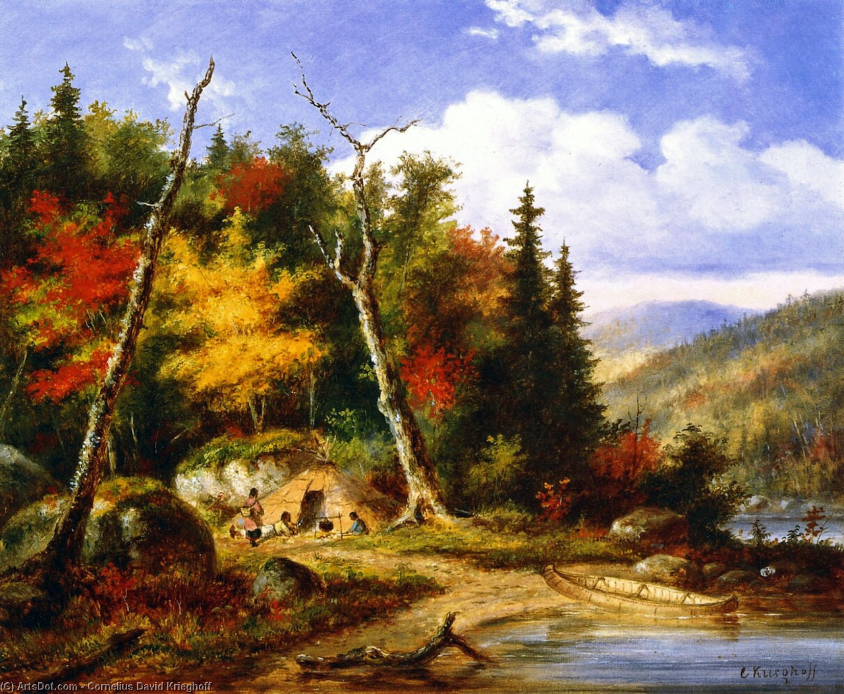 Wikioo.org - The Encyclopedia of Fine Arts - Painting, Artwork by Cornelius David Krieghoff - Lake Memphremagog