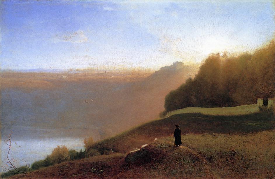 WikiOO.org - Encyclopedia of Fine Arts - Maľba, Artwork George Inness - Lake Nemi
