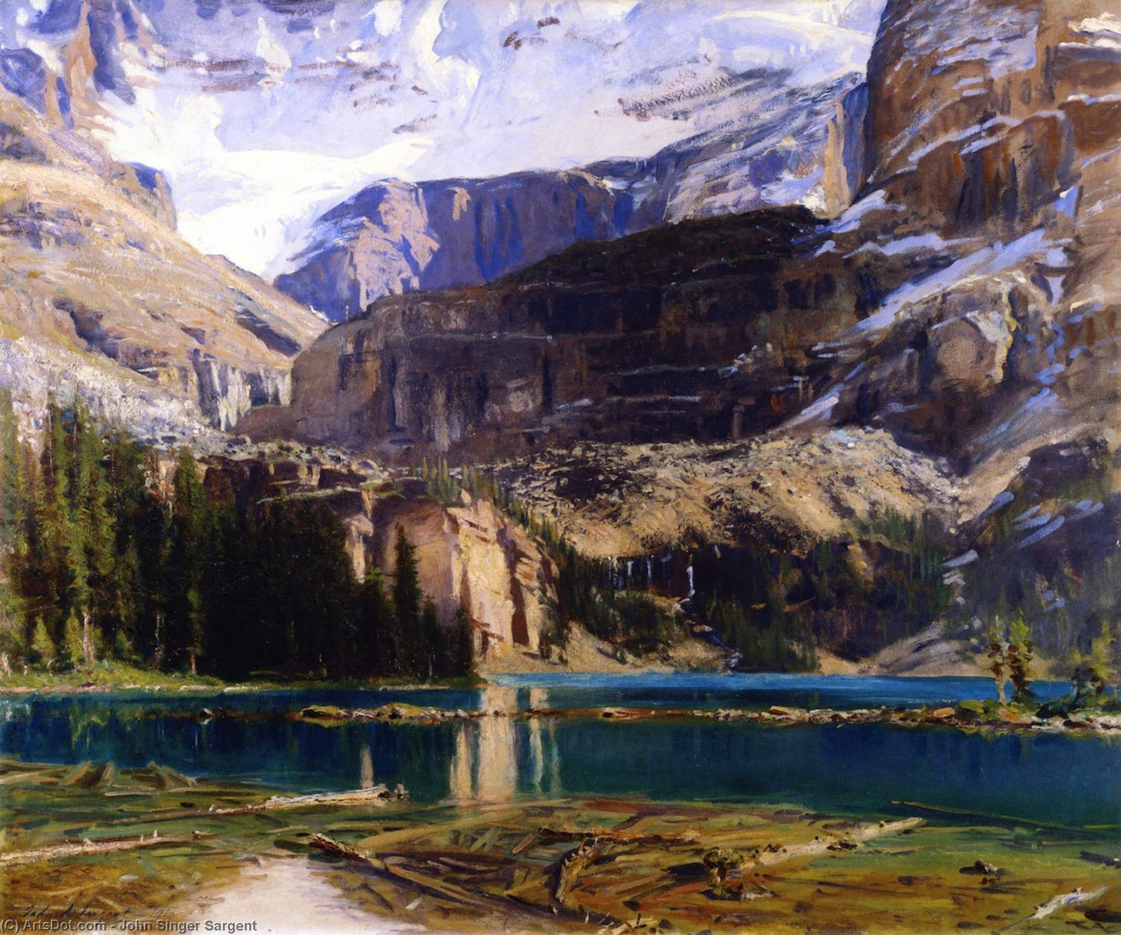 WikiOO.org - Εγκυκλοπαίδεια Καλών Τεχνών - Ζωγραφική, έργα τέχνης John Singer Sargent - Lake O'Hara
