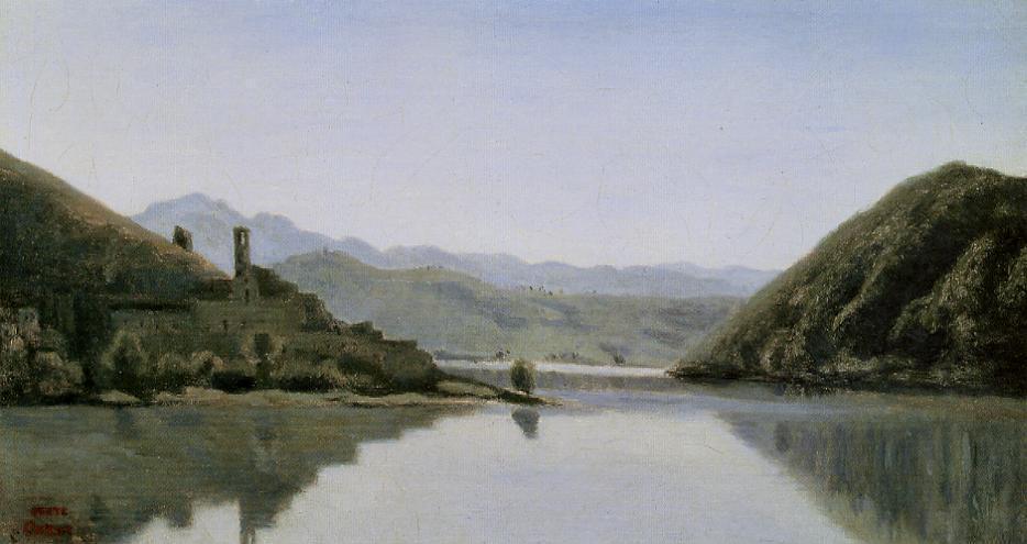 WikiOO.org - Encyclopedia of Fine Arts - Schilderen, Artwork Jean Baptiste Camille Corot - Lake Piediluco