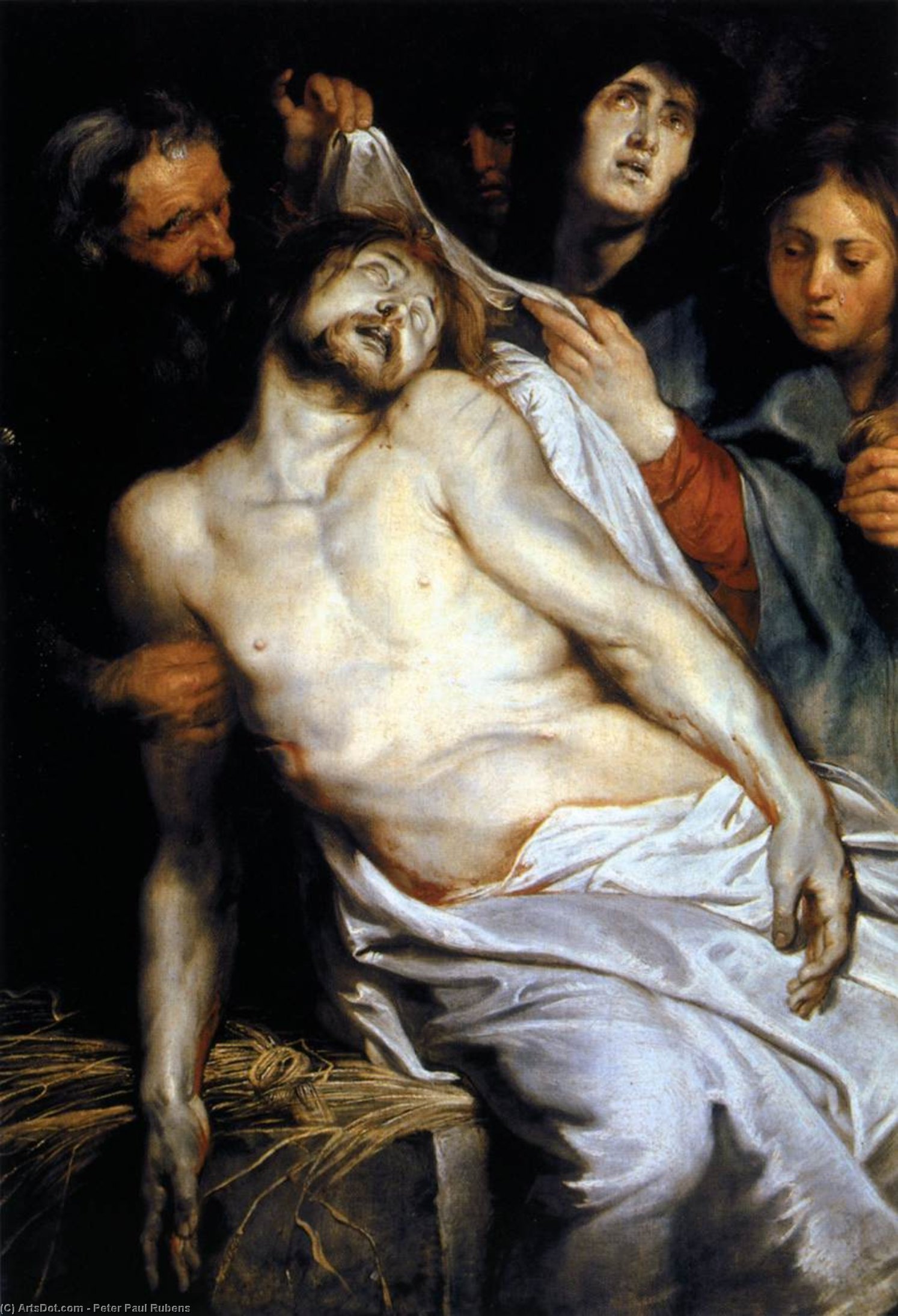 WikiOO.org - Encyclopedia of Fine Arts - Lukisan, Artwork Peter Paul Rubens - Lamentation (Christ on the Straw)