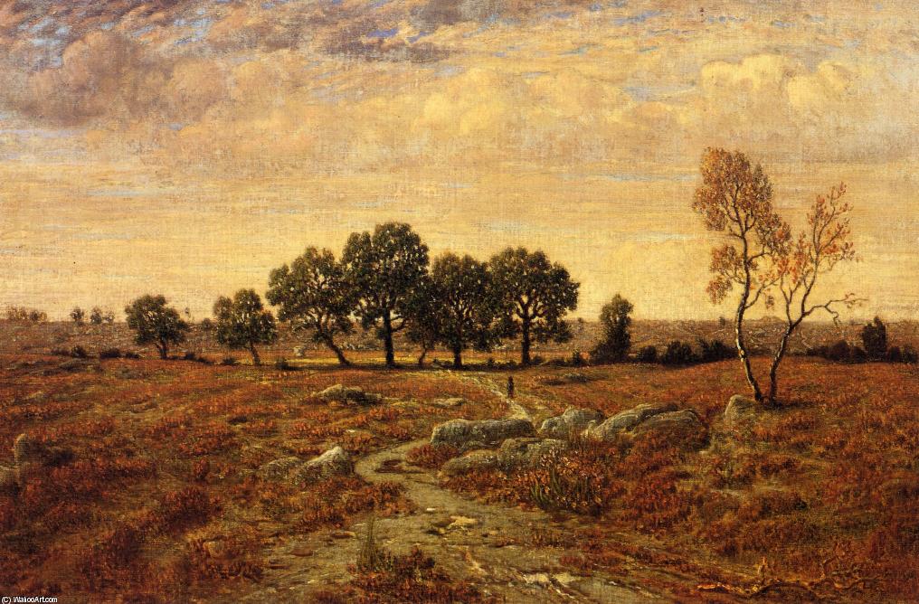 Wikioo.org - The Encyclopedia of Fine Arts - Painting, Artwork by Théodore Rousseau (Pierre Etienne Théodore Rousseau) - Lande de la Glandee, Forest of Fontainebleau