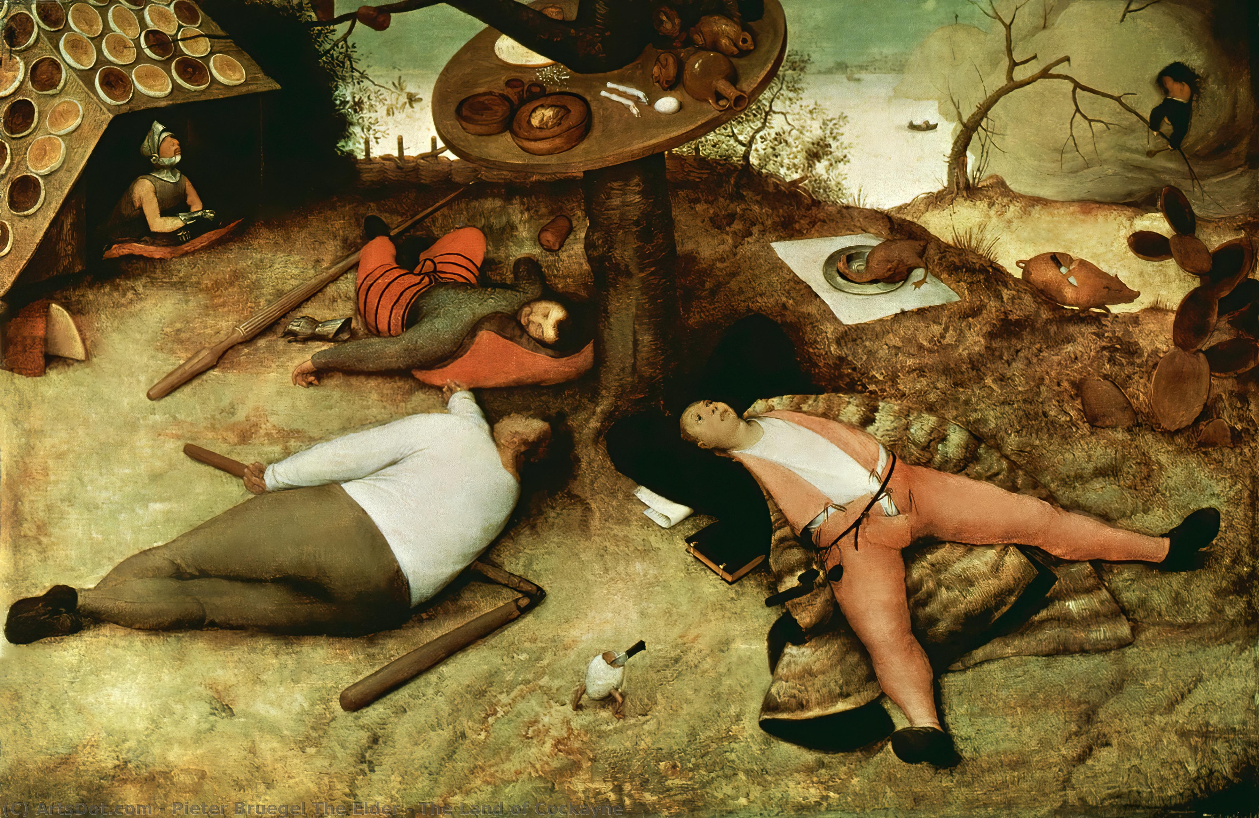 WikiOO.org - Энциклопедия изобразительного искусства - Живопись, Картины  Pieter Bruegel The Elder - Земля Cockayne