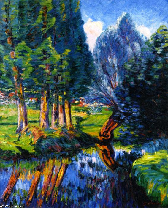 Wikioo.org - The Encyclopedia of Fine Arts - Painting, Artwork by Jean Baptiste Armand Guillaumin - Landscape at Breuillet
