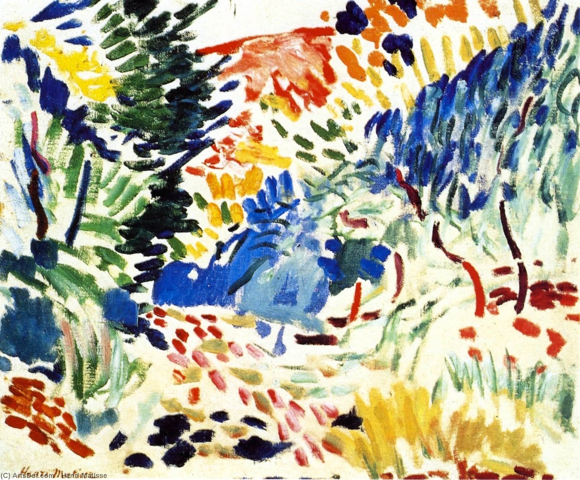 Wikoo.org - موسوعة الفنون الجميلة - اللوحة، العمل الفني Henri Matisse - Landscape at Collioure
