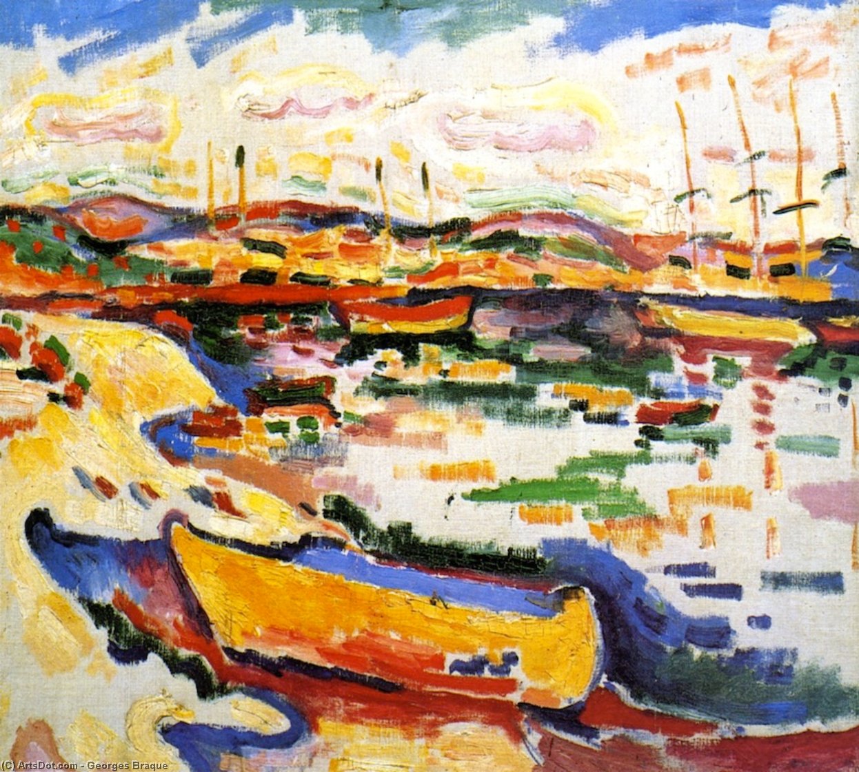 Wikioo.org - สารานุกรมวิจิตรศิลป์ - จิตรกรรม Georges Braque - Landscape at L'Estaque