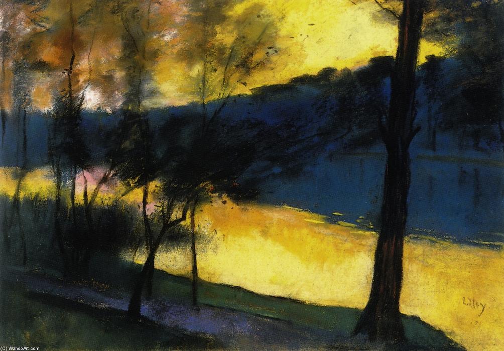 Wikioo.org - The Encyclopedia of Fine Arts - Painting, Artwork by Lesser Ury - Landscape at Sunset
