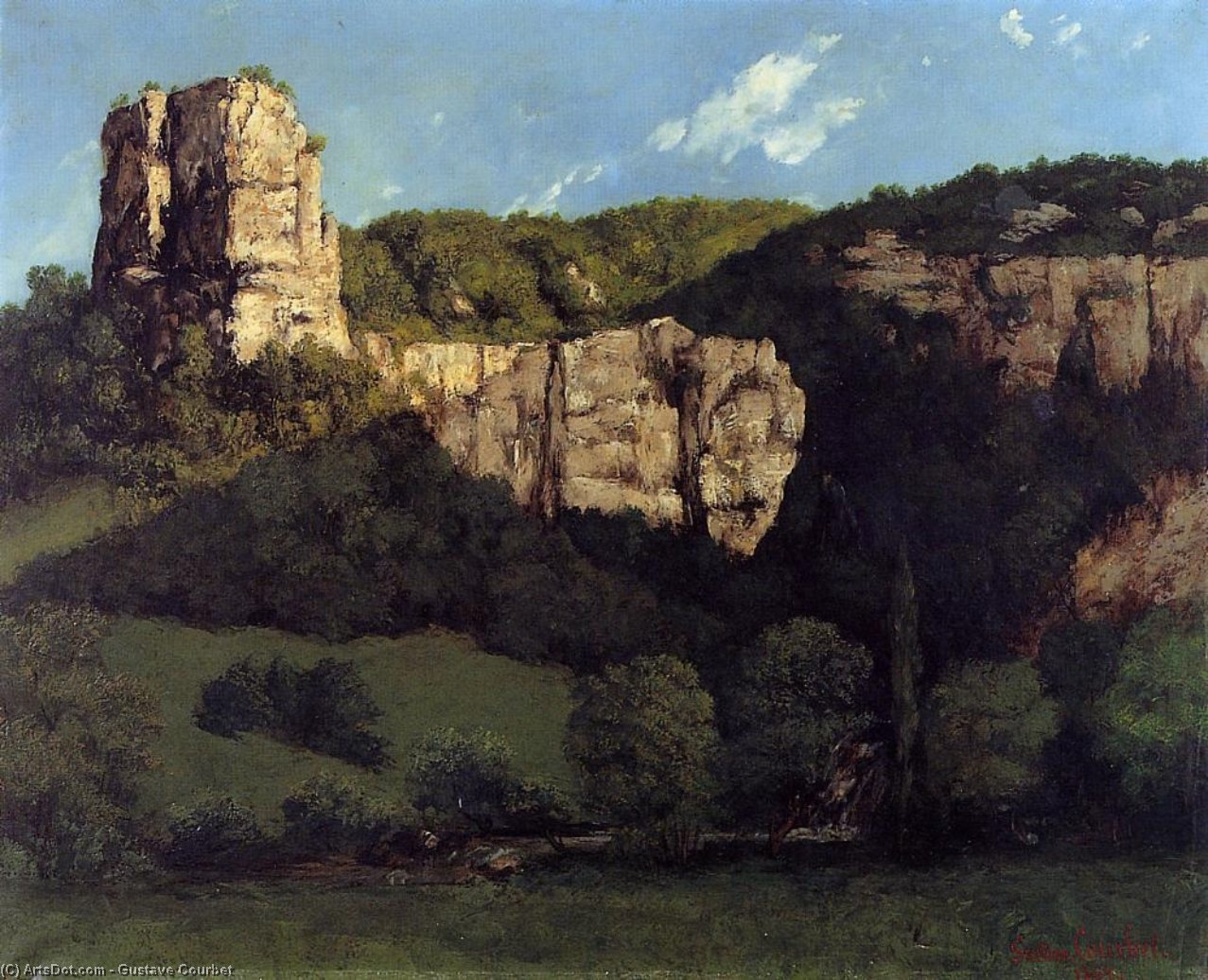 Wikioo.org - The Encyclopedia of Fine Arts - Painting, Artwork by Gustave Courbet - Landscape: Bald Rock in the Valley of Ornans