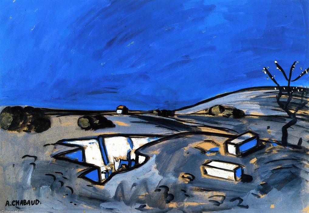 WikiOO.org - Güzel Sanatlar Ansiklopedisi - Resim, Resimler Auguste Chabaud - Landscape (Blue)