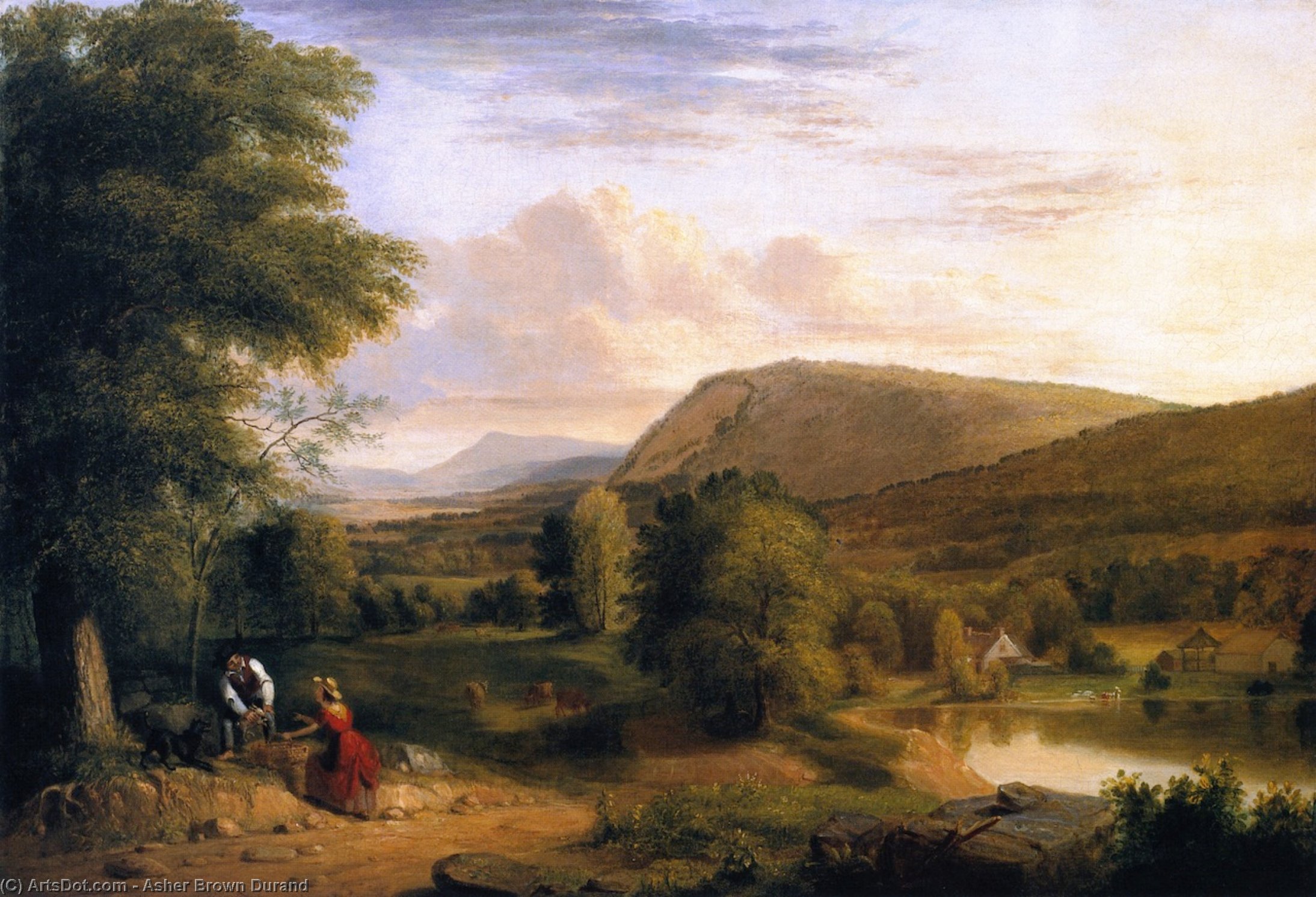Wikioo.org - The Encyclopedia of Fine Arts - Painting, Artwork by Asher Brown Durand - Landscape Composition (also known as View near Saugerties)