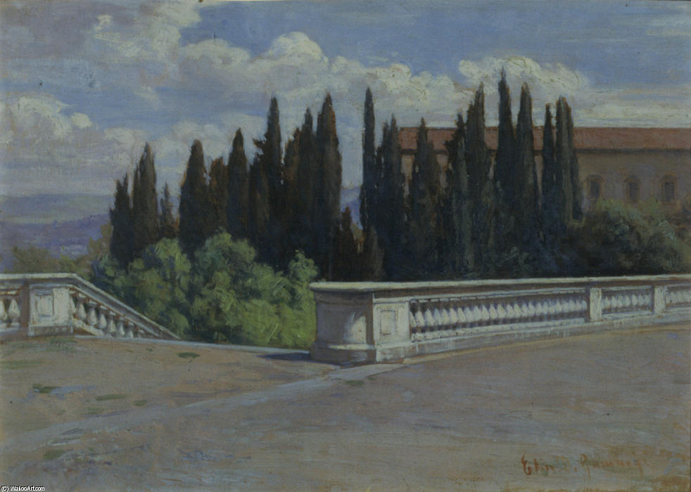 WikiOO.org - Encyclopedia of Fine Arts - Maľba, Artwork Elin Kleopatra Danielson Gambogi - Landscape in Italy, Florence