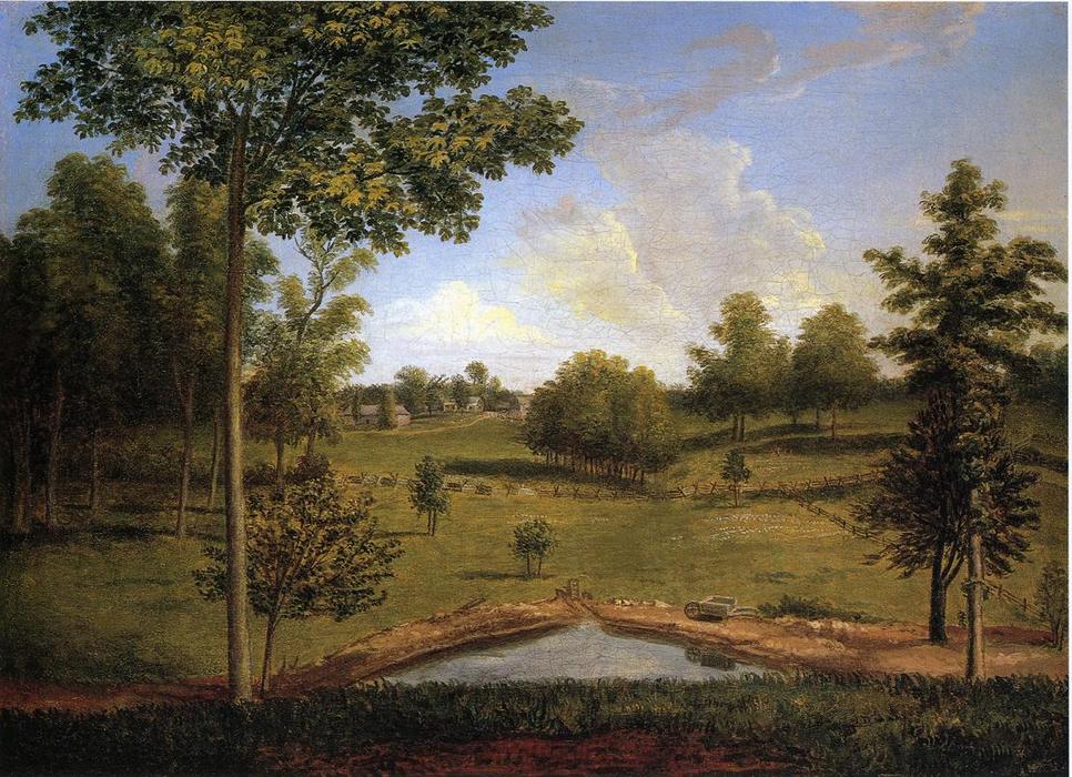Wikioo.org - The Encyclopedia of Fine Arts - Painting, Artwork by Charles Willson Peale - Landscape Looking Towards Sellers Hall from Mill Bank