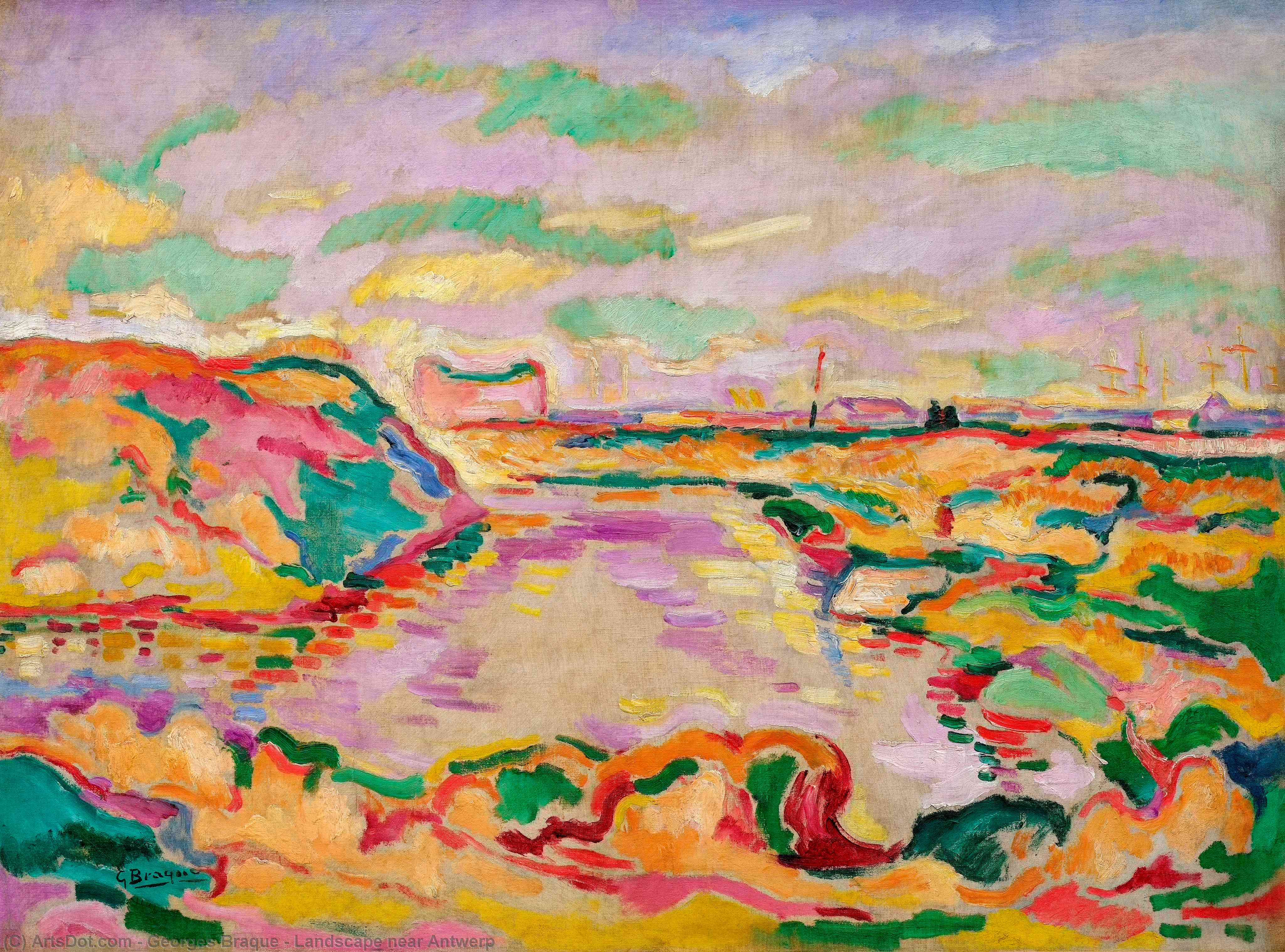Wikioo.org – La Enciclopedia de las Bellas Artes - Pintura, Obras de arte de Georges Braque - paisaje cerca de amberes