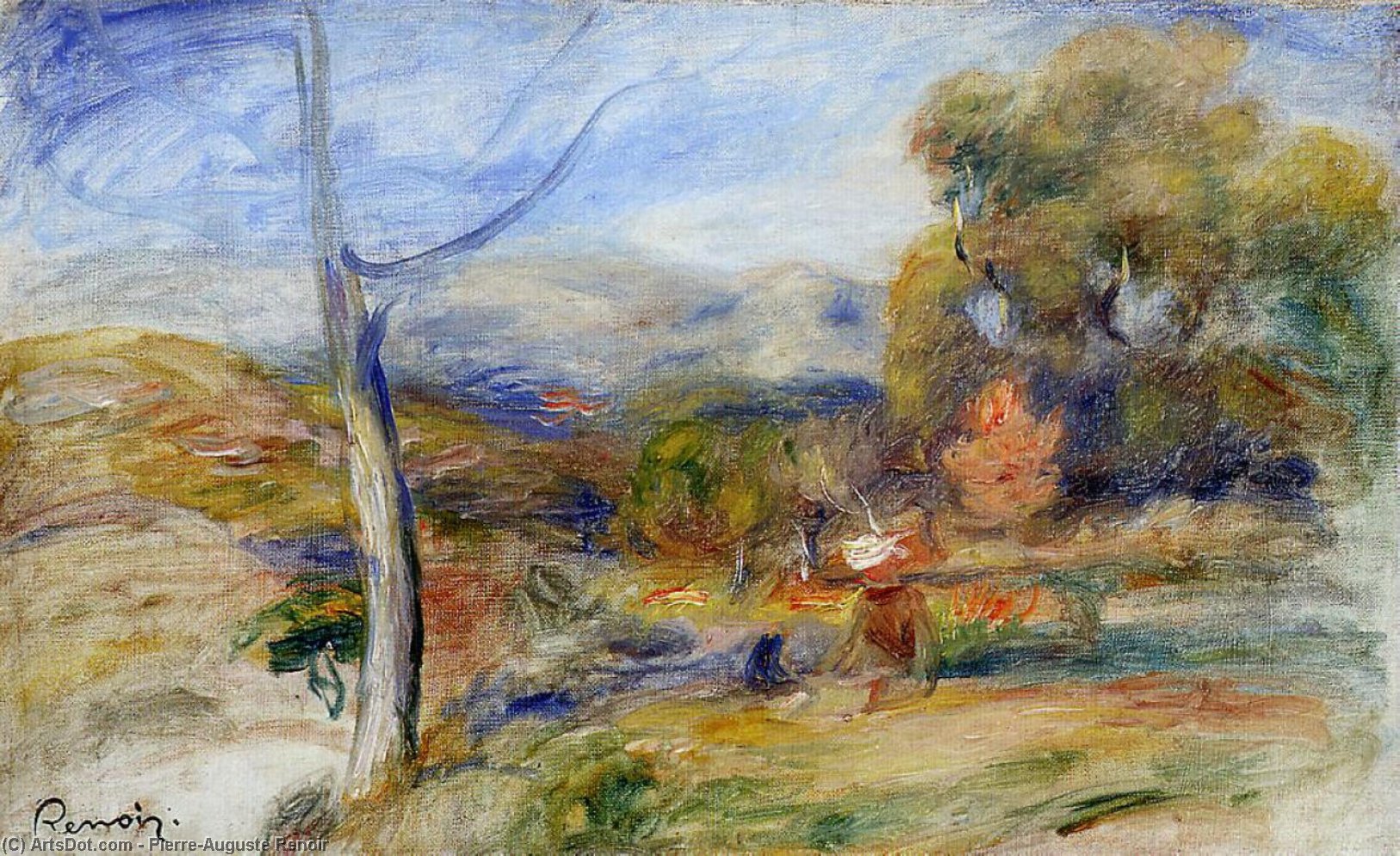 WikiOO.org - Encyclopedia of Fine Arts - Malba, Artwork Pierre-Auguste Renoir - Landscape near Cagnes