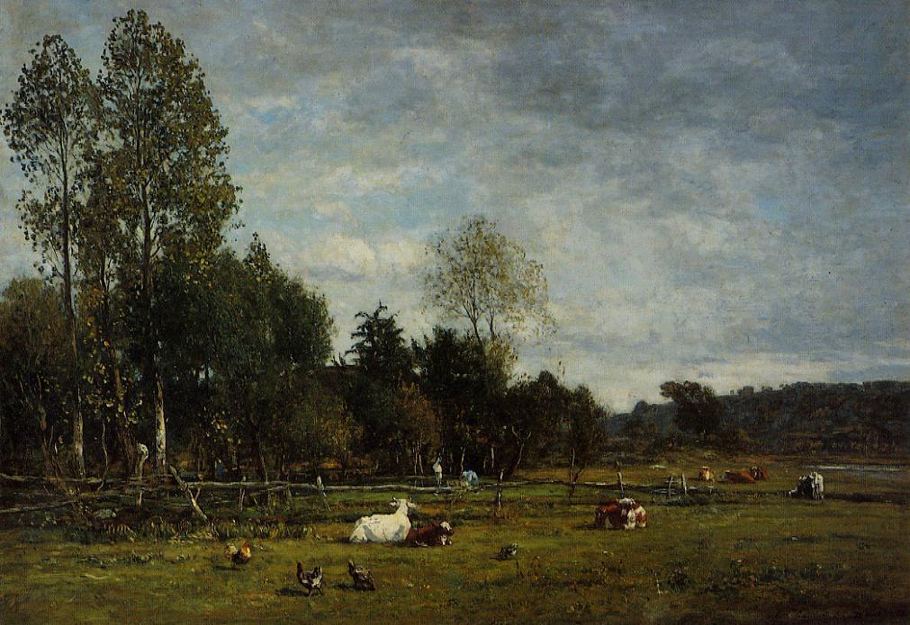 Wikioo.org - The Encyclopedia of Fine Arts - Painting, Artwork by Eugène Louis Boudin - Landscape near Honfleur