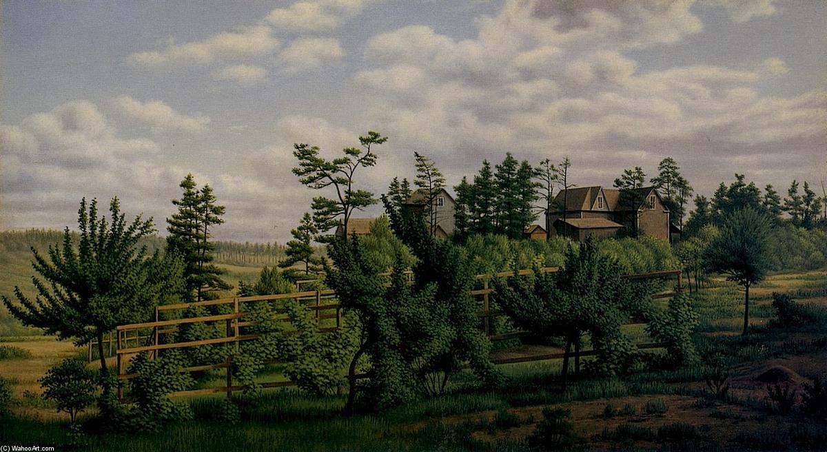 Wikioo.org - The Encyclopedia of Fine Arts - Painting, Artwork by Levi Wells Prentice - Landscape of Country Estate and Vineyards
