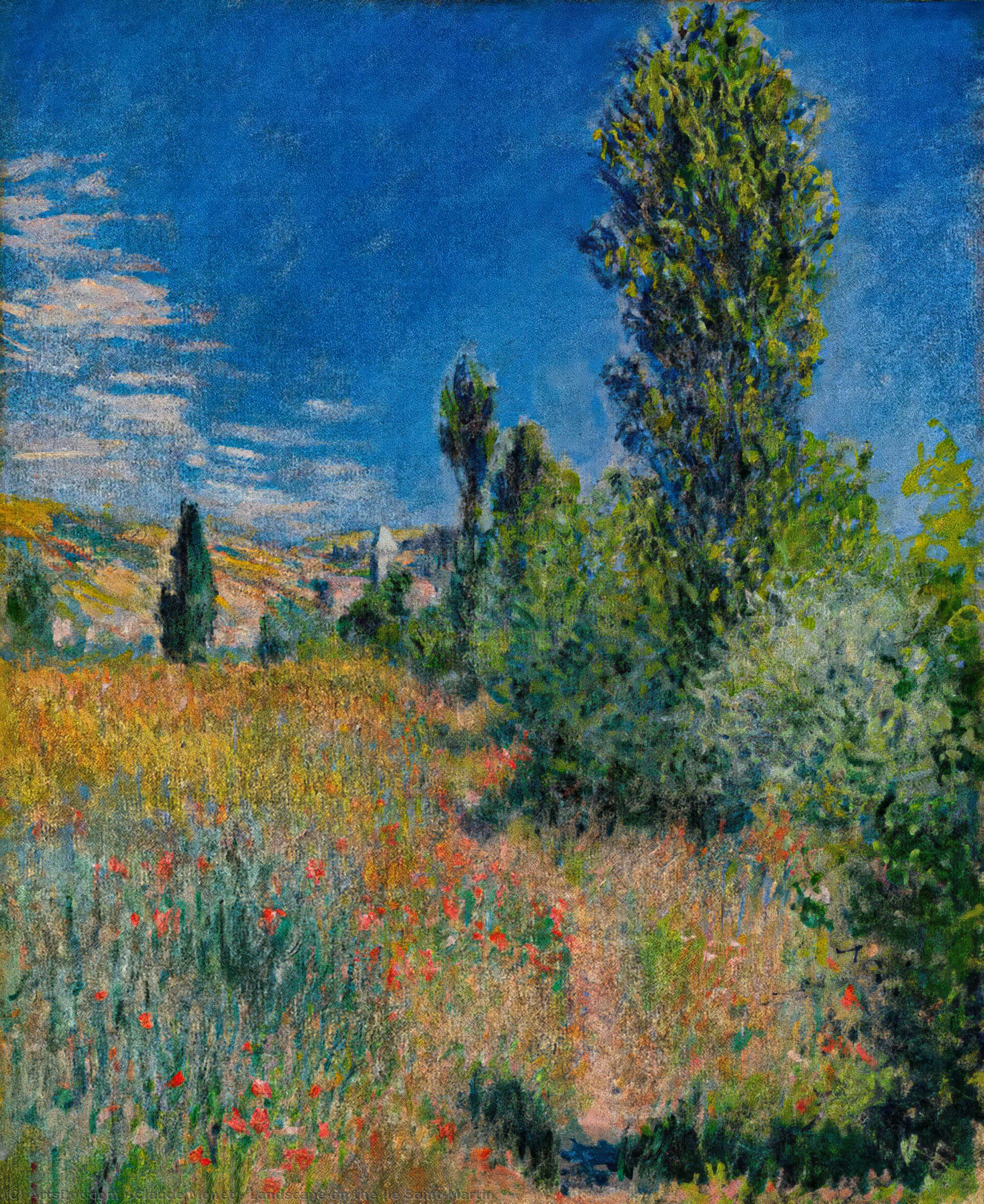 WikiOO.org - 백과 사전 - 회화, 삽화 Claude Monet - Landscape on the Ile Saint-Martin