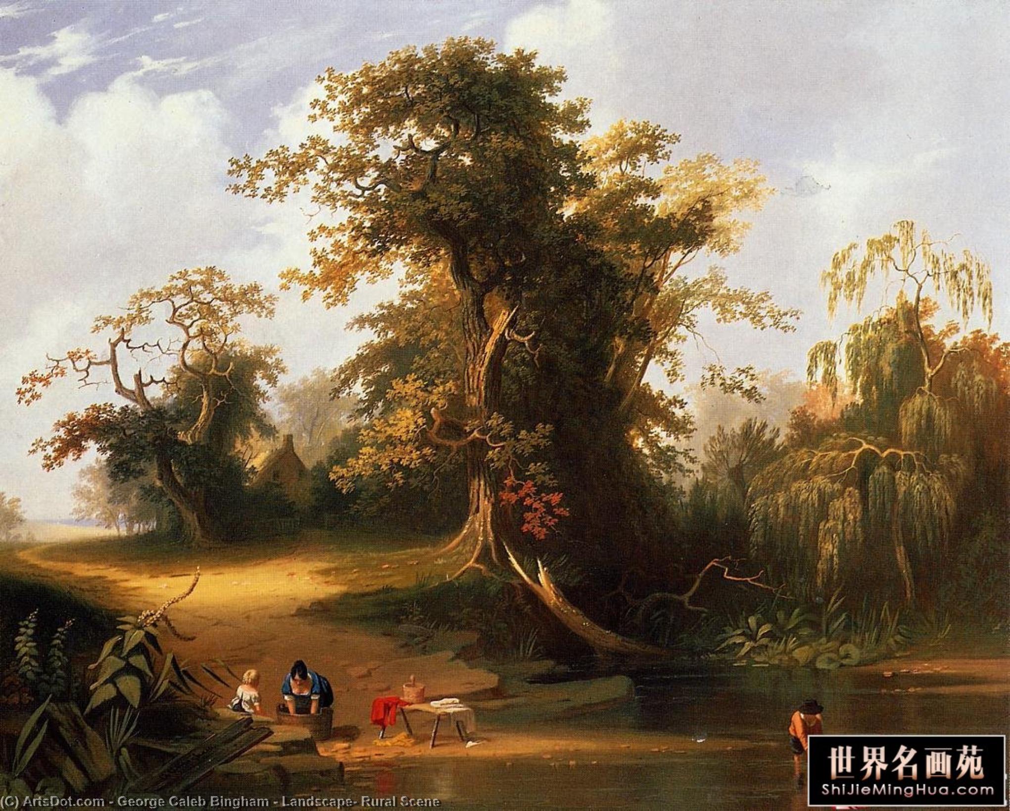 Wikioo.org - The Encyclopedia of Fine Arts - Painting, Artwork by George Caleb Bingham - Landscape: Rural Scene