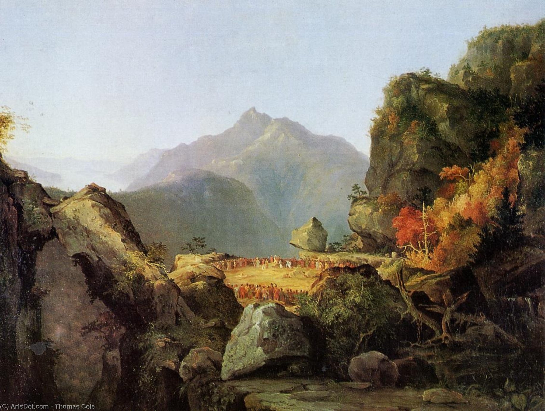 Wikioo.org - The Encyclopedia of Fine Arts - Painting, Artwork by Thomas Cole - Landscape Scene from 'The Last of the Mohicans'