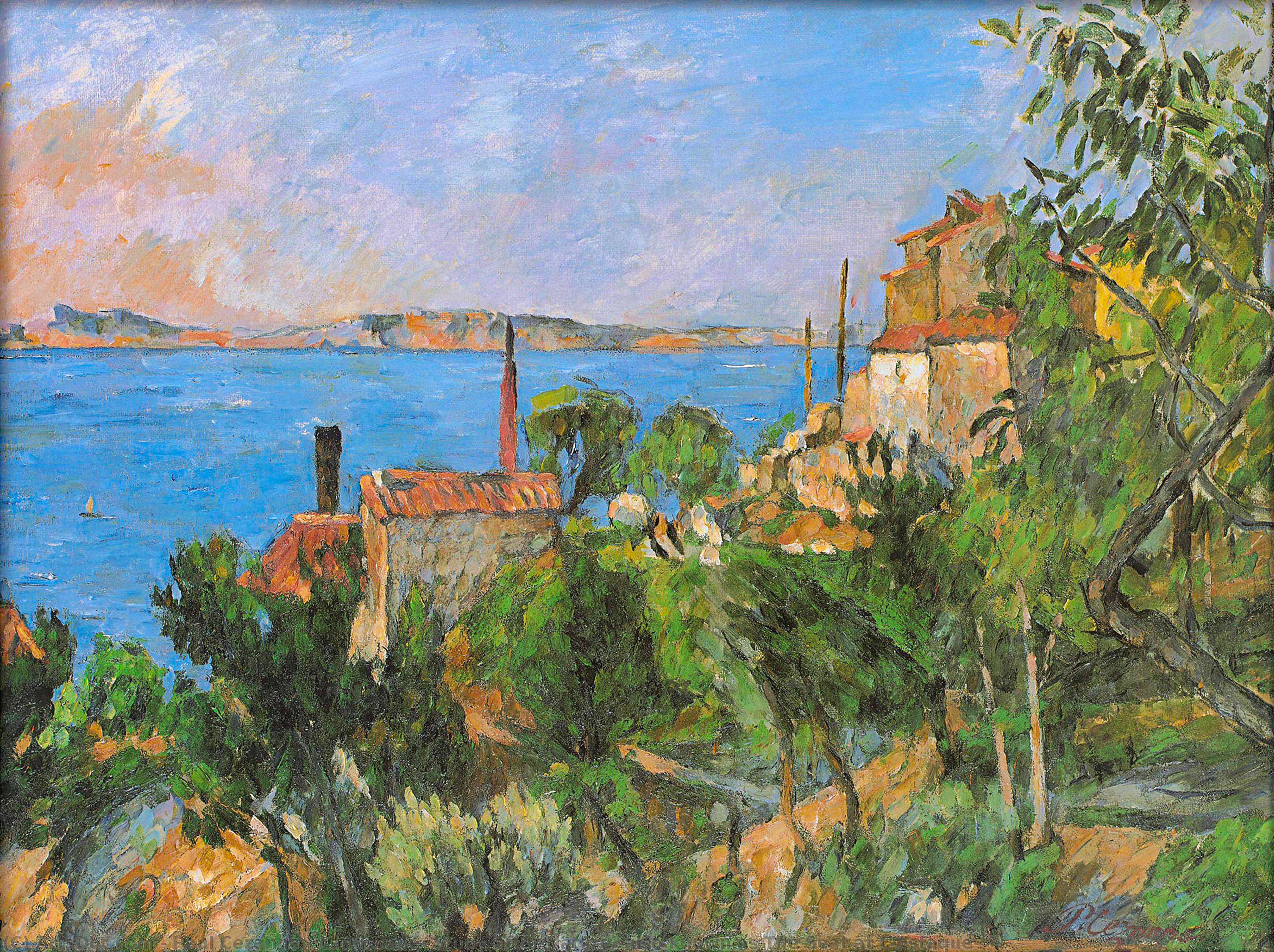 Wikioo.org - The Encyclopedia of Fine Arts - Painting, Artwork by Paul Cezanne - Landscape, Study after Nature (also known as The Seat at L'Estaque)