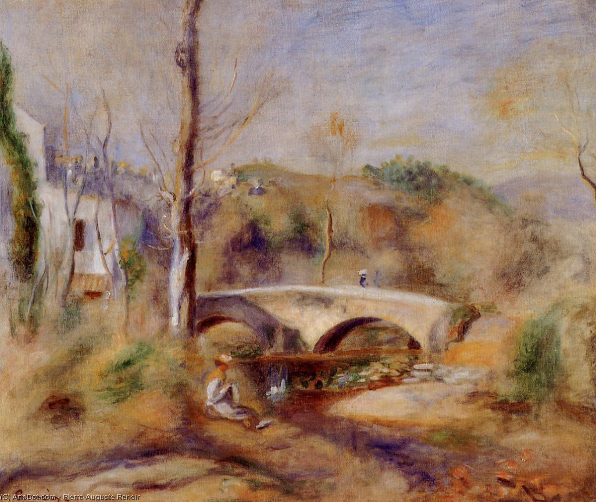 Wikioo.org - The Encyclopedia of Fine Arts - Painting, Artwork by Pierre-Auguste Renoir - Landscape with Bridge