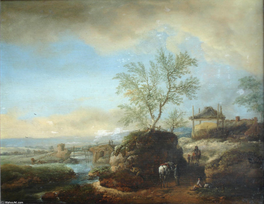 Wikioo.org - สารานุกรมวิจิตรศิลป์ - จิตรกรรม Philips Wouwerman - Landscape with a Duckhunter