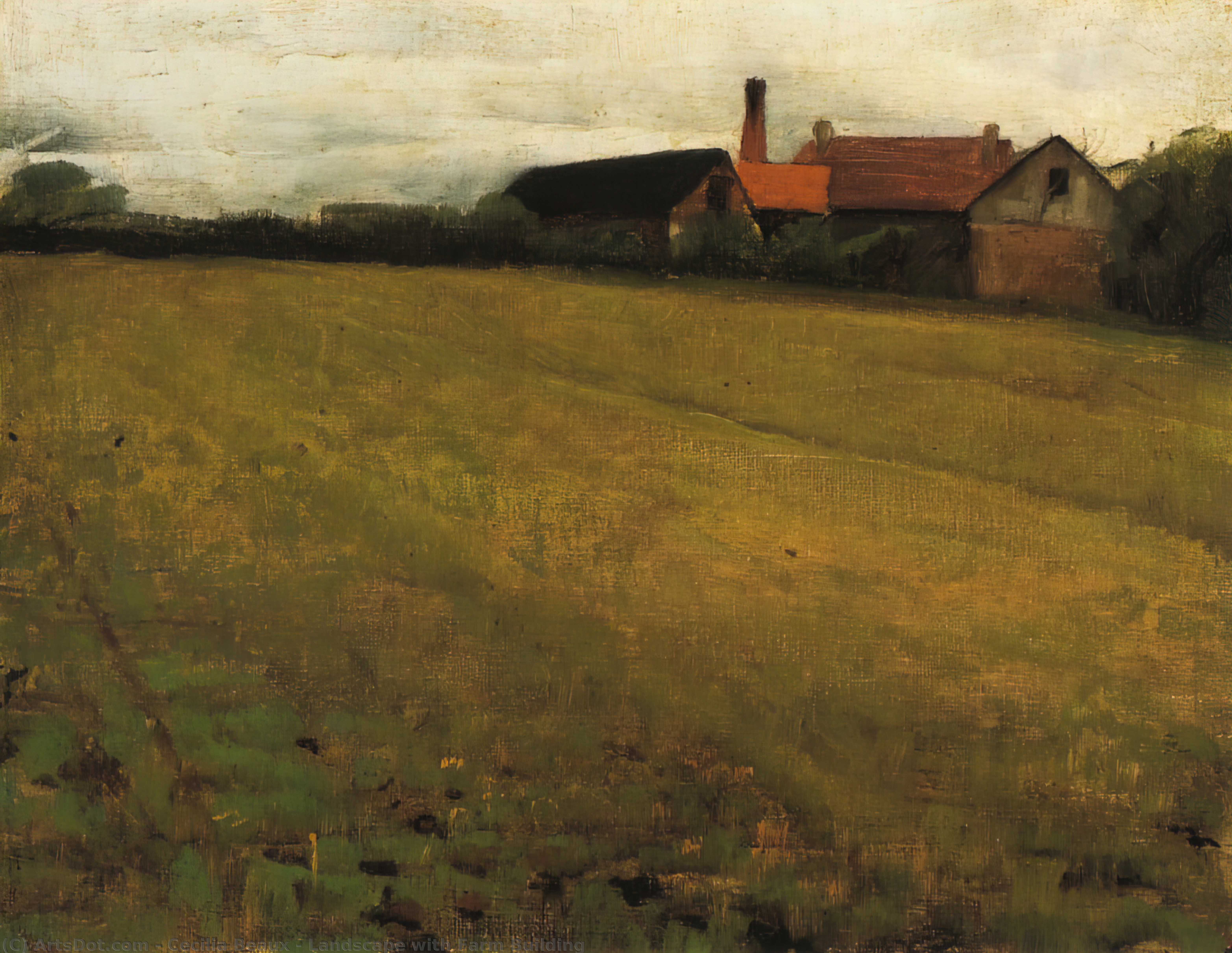 Wikioo.org - The Encyclopedia of Fine Arts - Painting, Artwork by Cecilia Beaux - Landscape with Farm Building