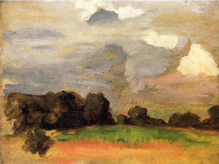 WikiOO.org – 美術百科全書 - 繪畫，作品 Thomas Pollock Anshutz - 景观带 灰色  天空