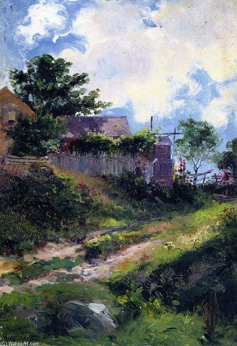 Wikioo.org - The Encyclopedia of Fine Arts - Painting, Artwork by Mathias Joseph Alten - Landscape with House and Fence
