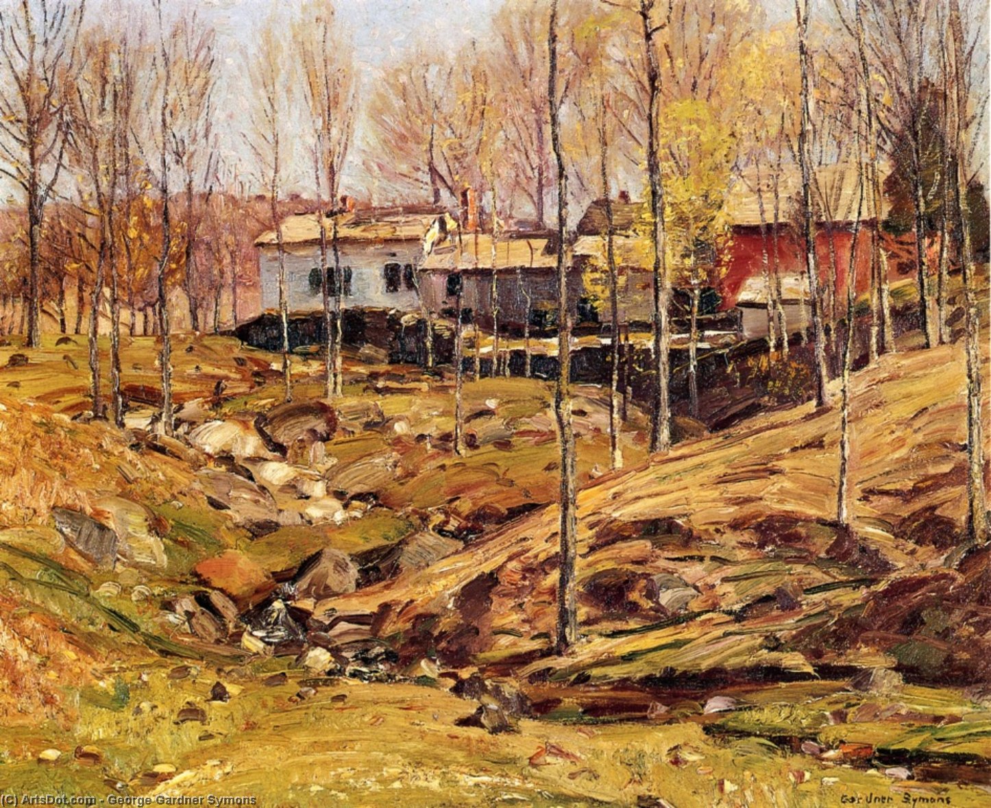 Wikioo.org - The Encyclopedia of Fine Arts - Painting, Artwork by George Gardner Symons - Landscape with Houses